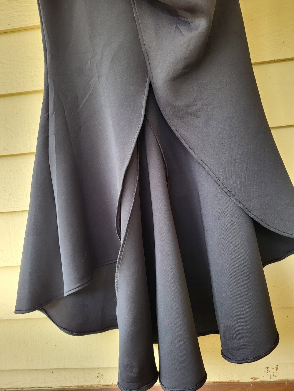 ASOS Black Sculpted Ruched Scuba Maxi Dress Size 14 NWT High-Low - Picture 6 of 16